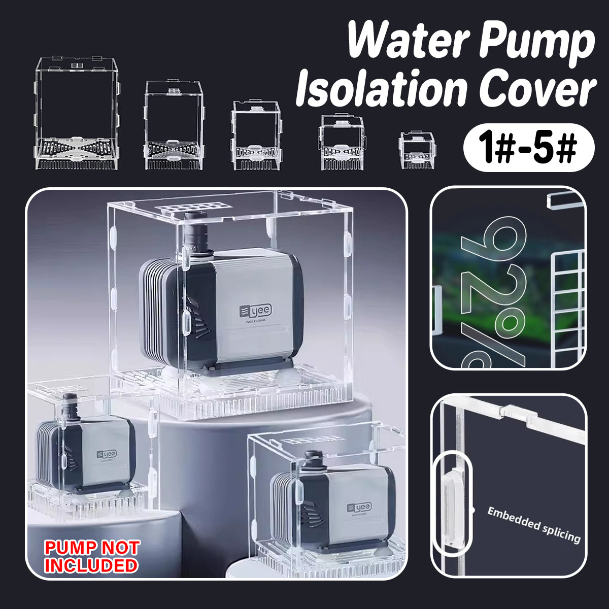 Water Pump Isolation Cover Clear Acrylic Protective Pump Box