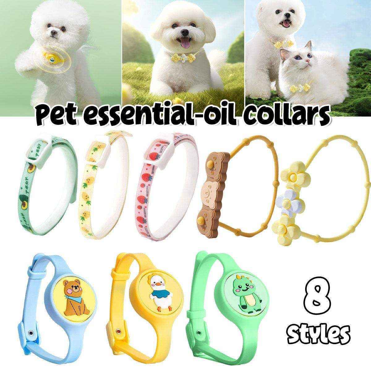 Cartoon Designer Pet Collars Essential Oils for Dogs & Cats