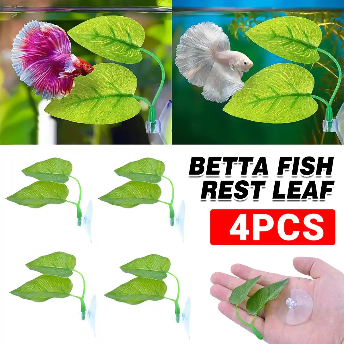 4pcs Artificial Betta Fish Leaves Artificial Aquarium Plants