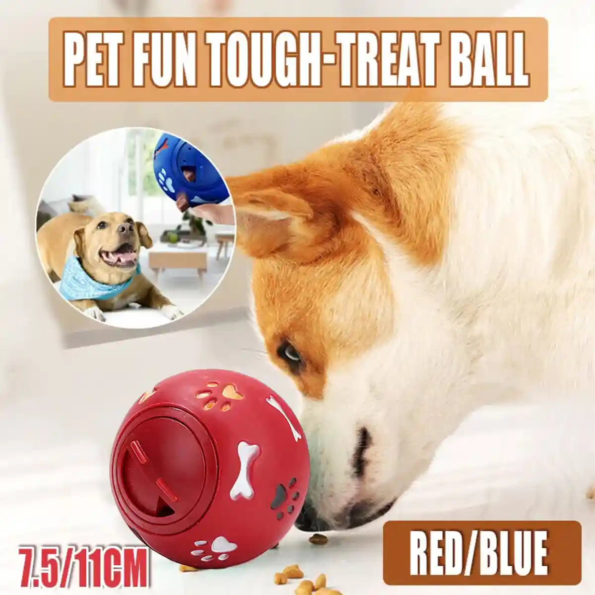 Interactive Dog Treat Ball Toy for Mental Stimulation and Snack Dispensing