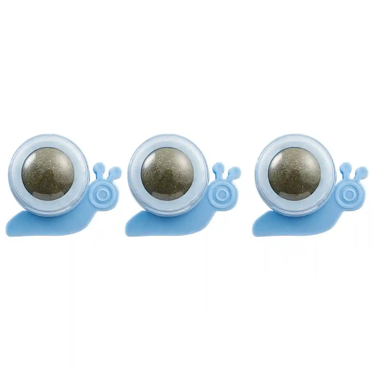 Snail Shape Catnip Toy Set With Adhesive Back and Mint Ball