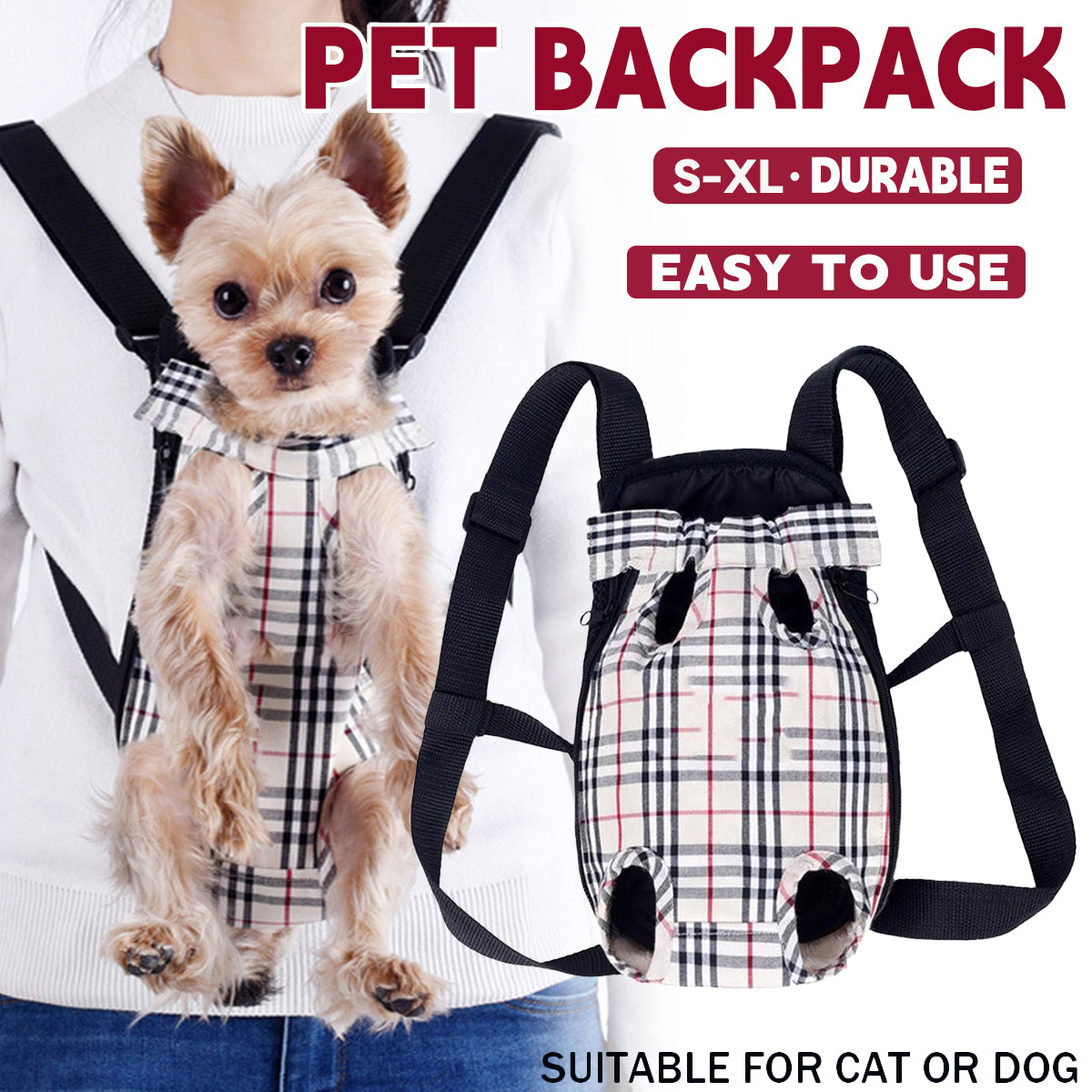 Pet Outdoor Backpack Breathable Anti Scratch for Cats Dogs Travel Hiking Use