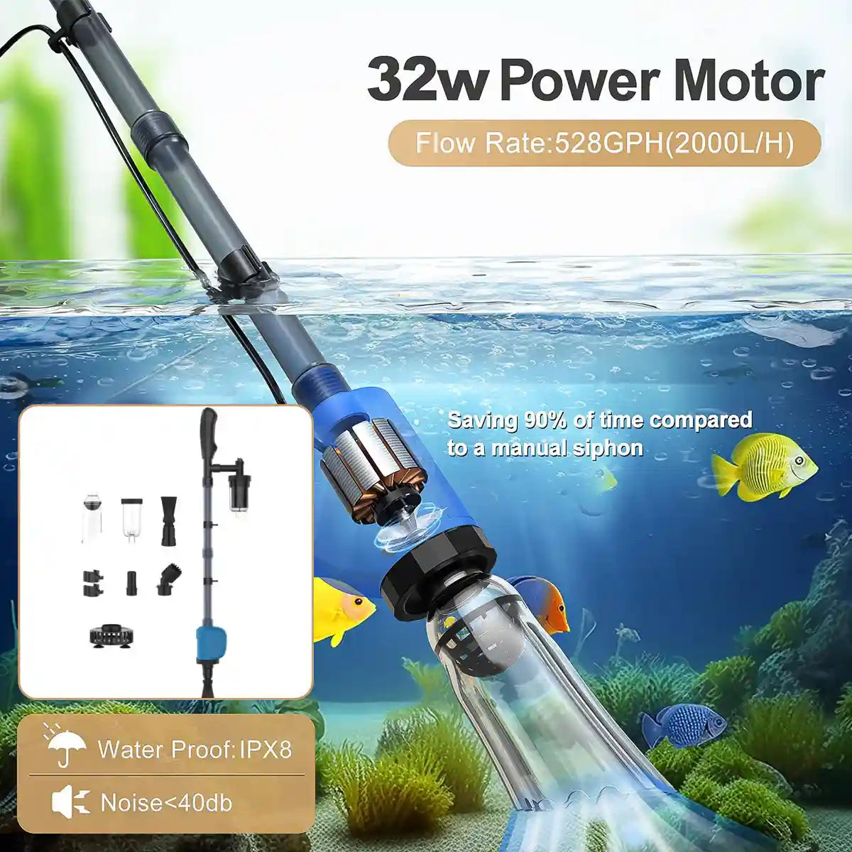 Songbao BO028 Electric Fish Tank Water Changer Multifunctional Sewage Pump