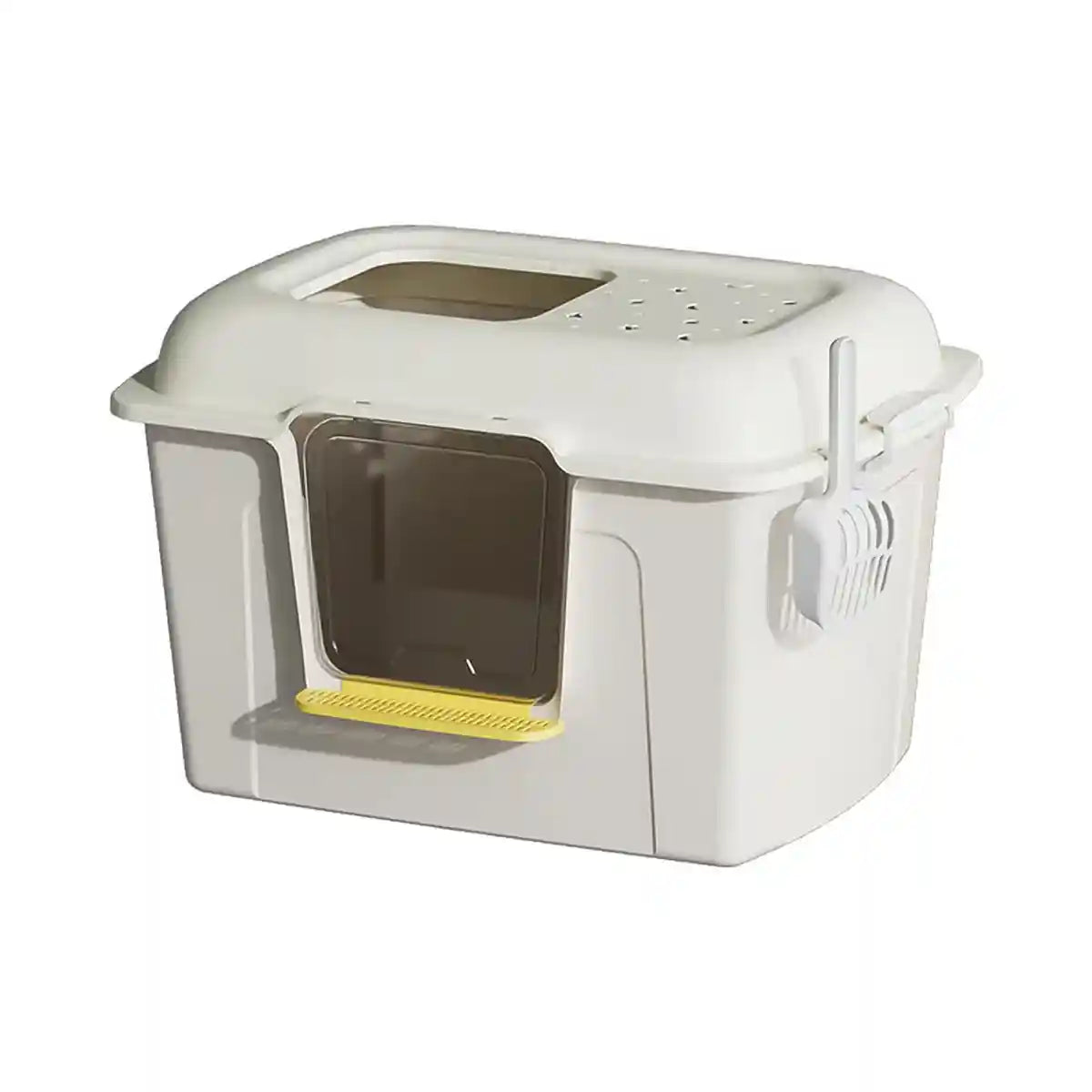 Spacious Enclosed Cat Litter Box With Dual Entry & Scoop