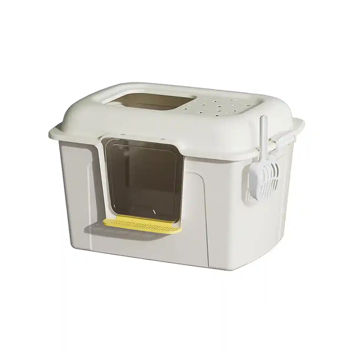 Spacious Enclosed Cat Litter Box With Dual Entry & Scoop