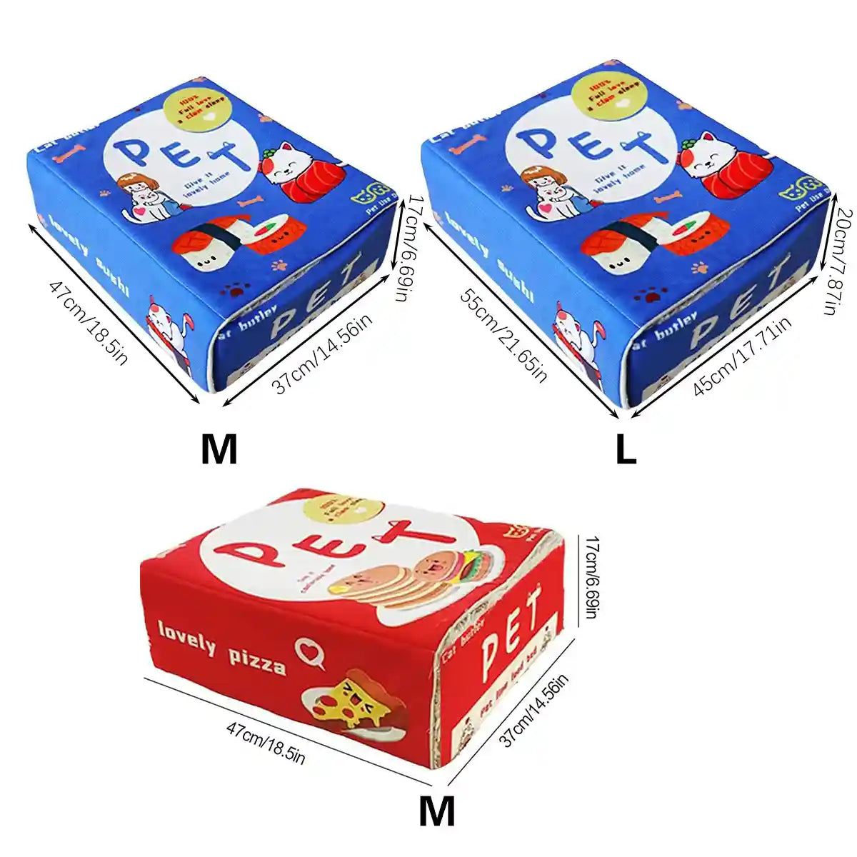 Warm Rectangular Pet Bed with Plush Interior