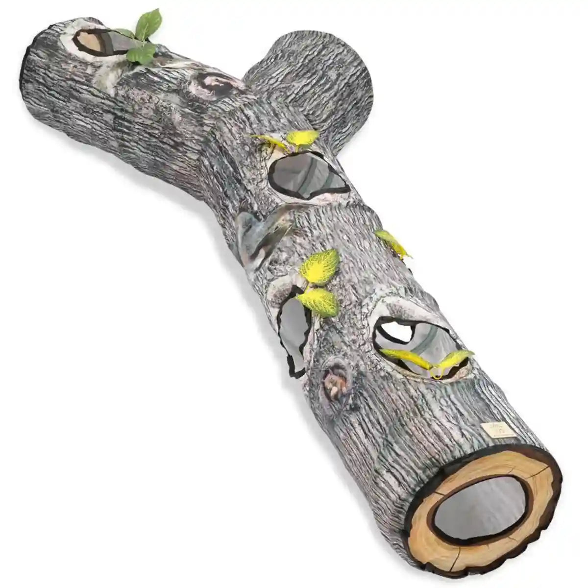 Y-Shaped Tree Trunk Cat Tunnel for Indoor & Outdoor Pet Play