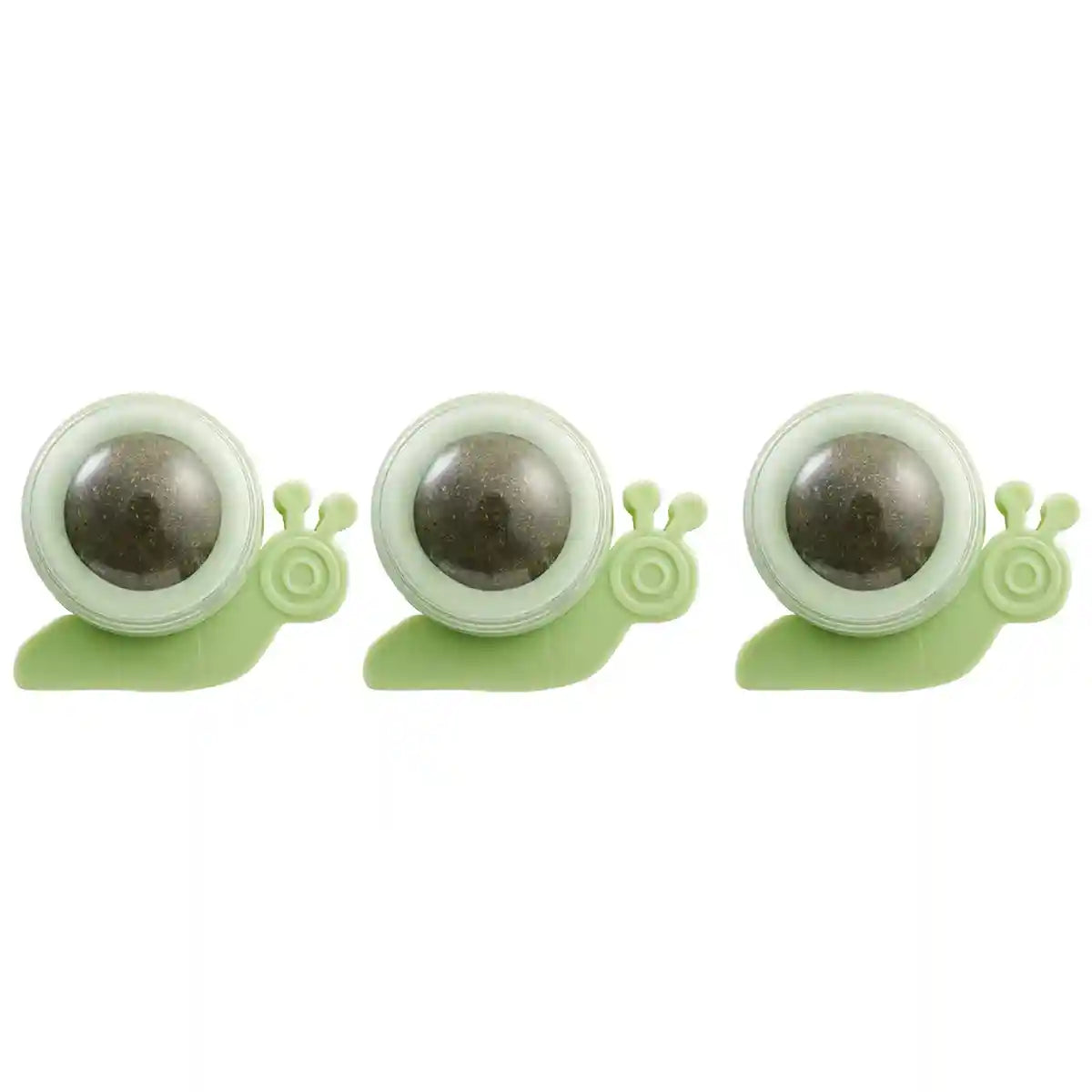 Snail Shape Catnip Toy Set With Adhesive Back and Mint Ball