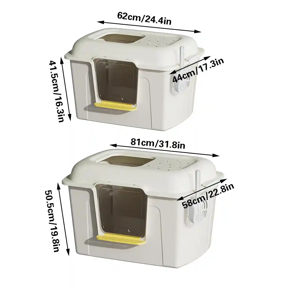 Spacious Enclosed Cat Litter Box With Dual Entry & Scoop