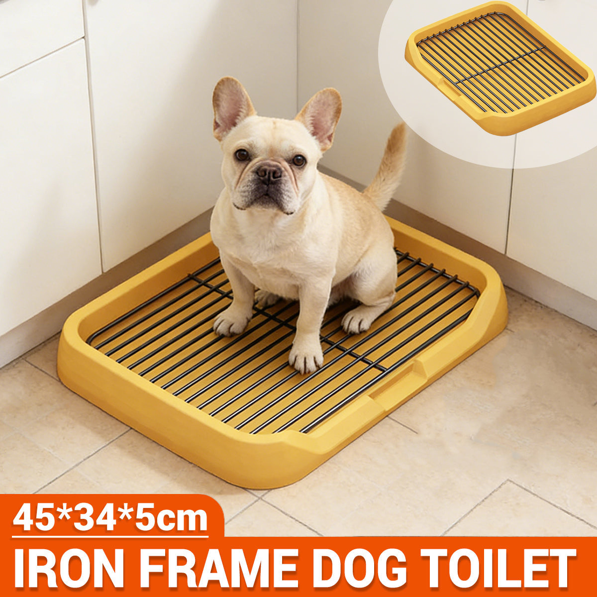 Flat Dog Toilet Tray With Iron Frame
