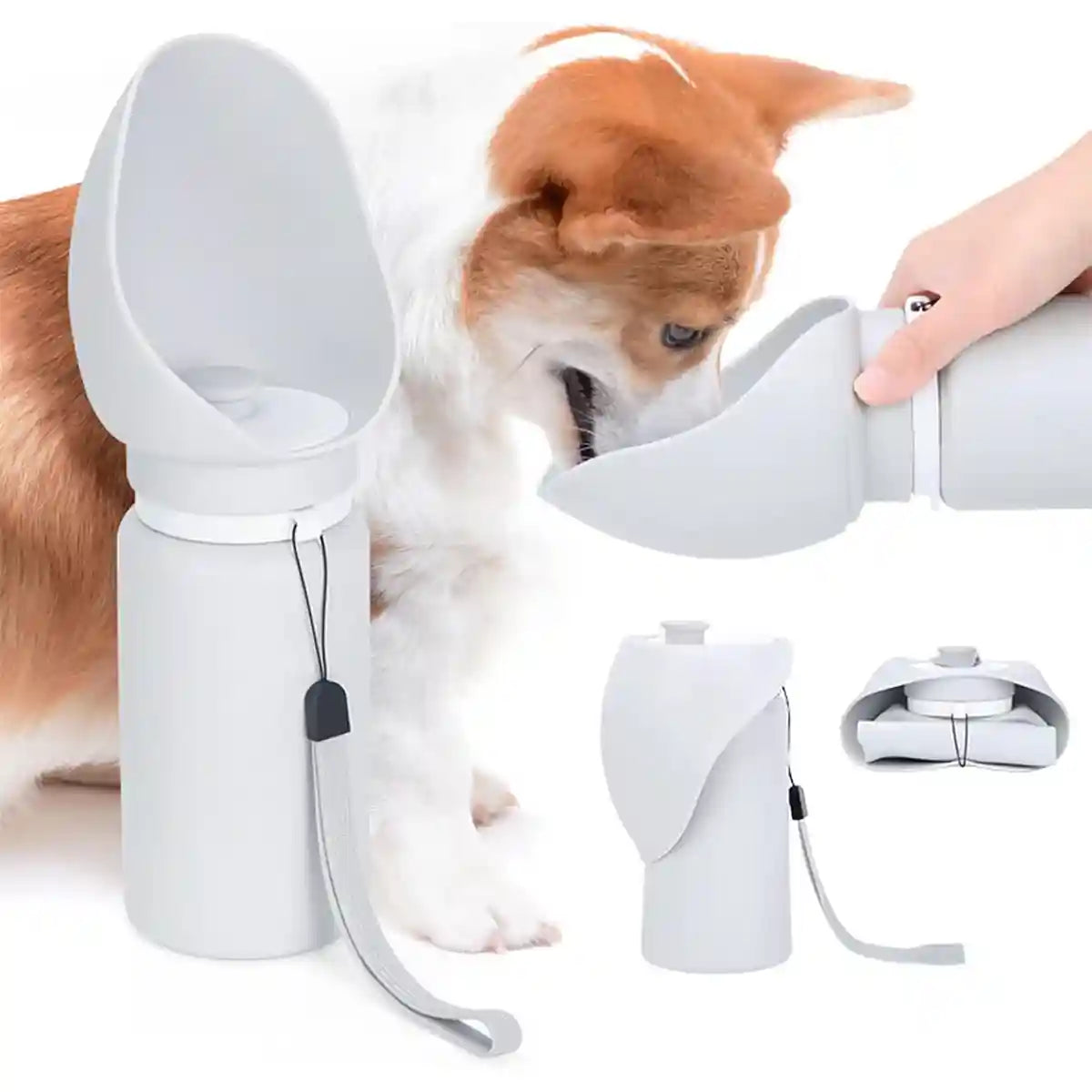 Foldable Dog Water Bottle 550ml Leakproof Pet Travel Dispenser
