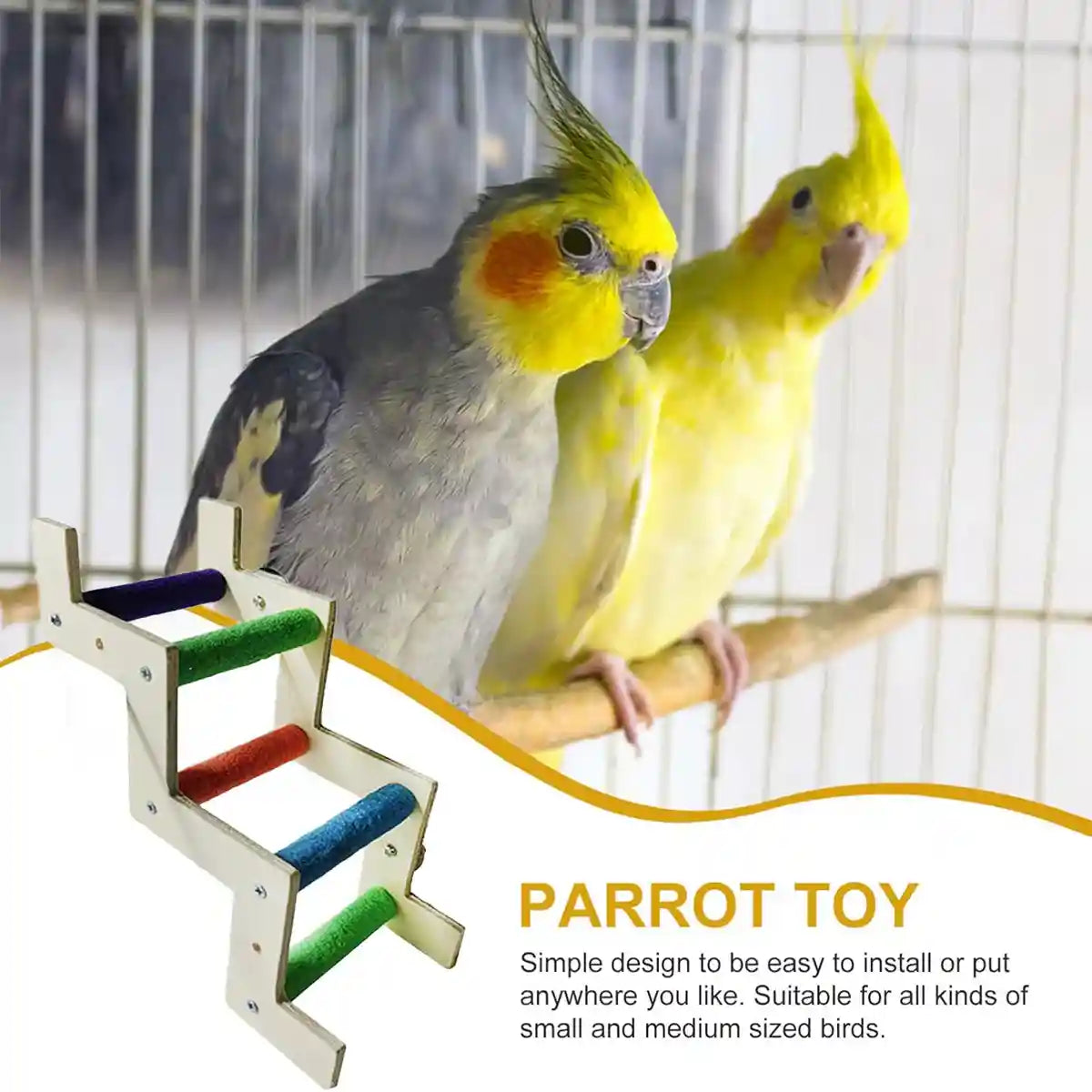 Parrot Climbing Ladder Toy for Birds Claw Care & Swing Platform