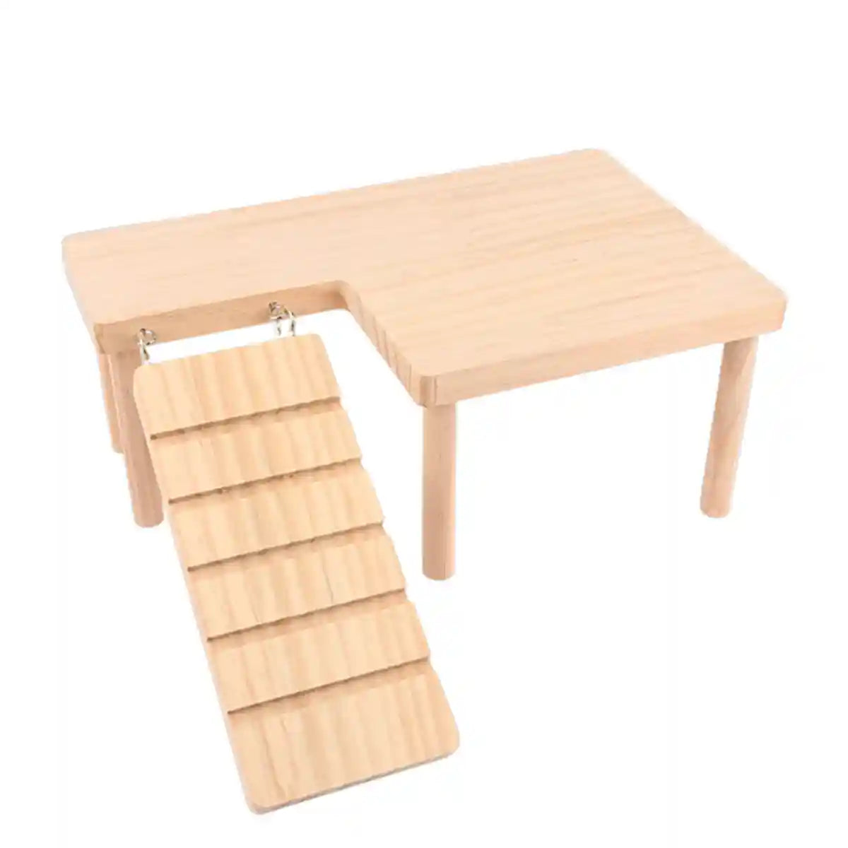 Wooden Hamster Platform With Ramp And Stairs For Climbing And Rest