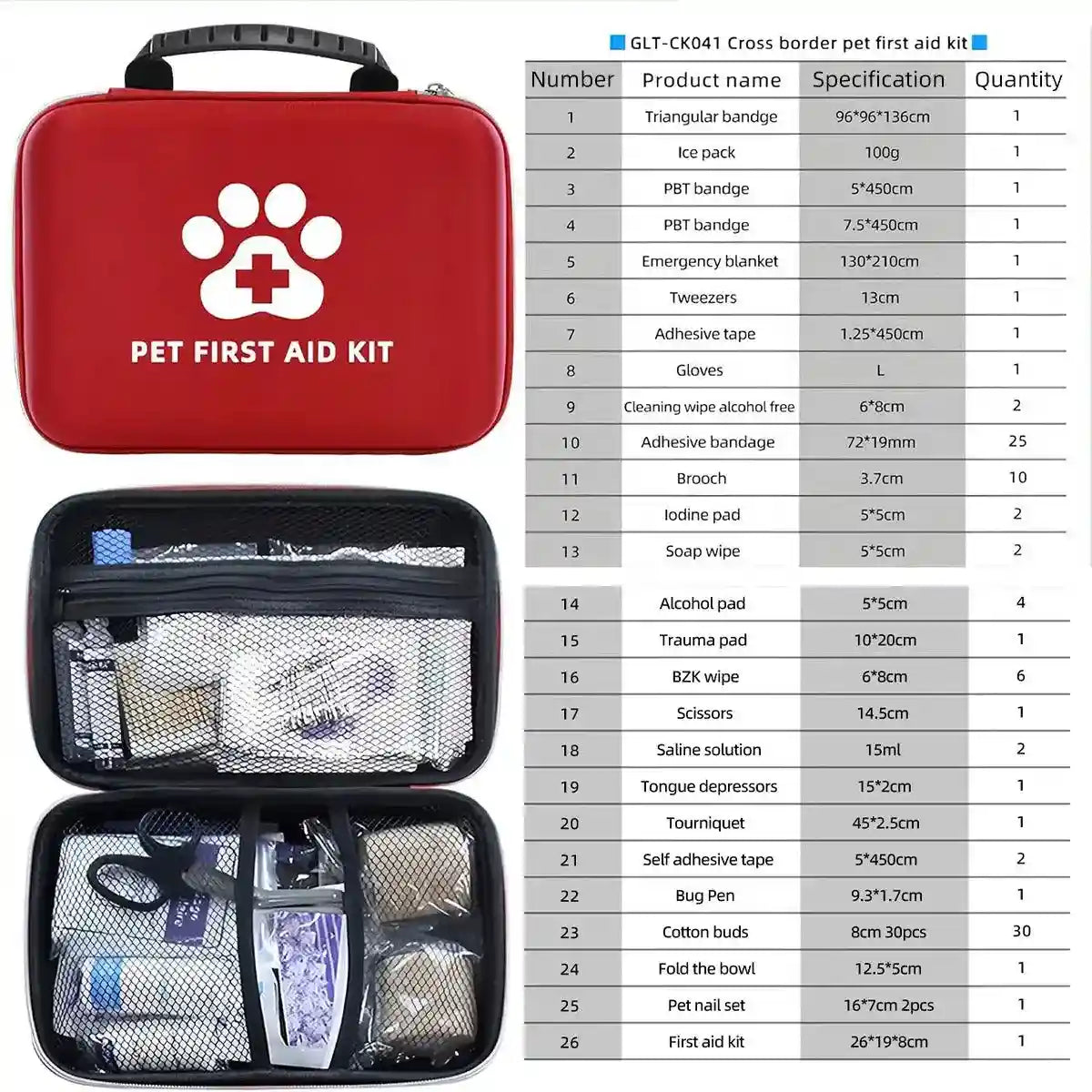 Essential Dog First Aid Kit 101-Piece Pet Emergency Medical Set