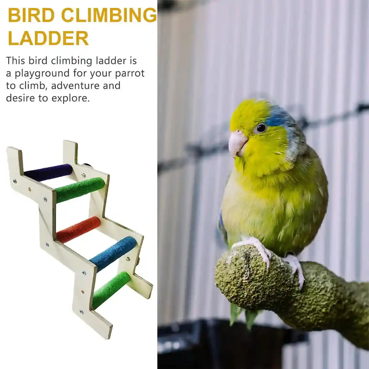 Parrot Climbing Ladder Toy for Birds Claw Care & Swing Platform