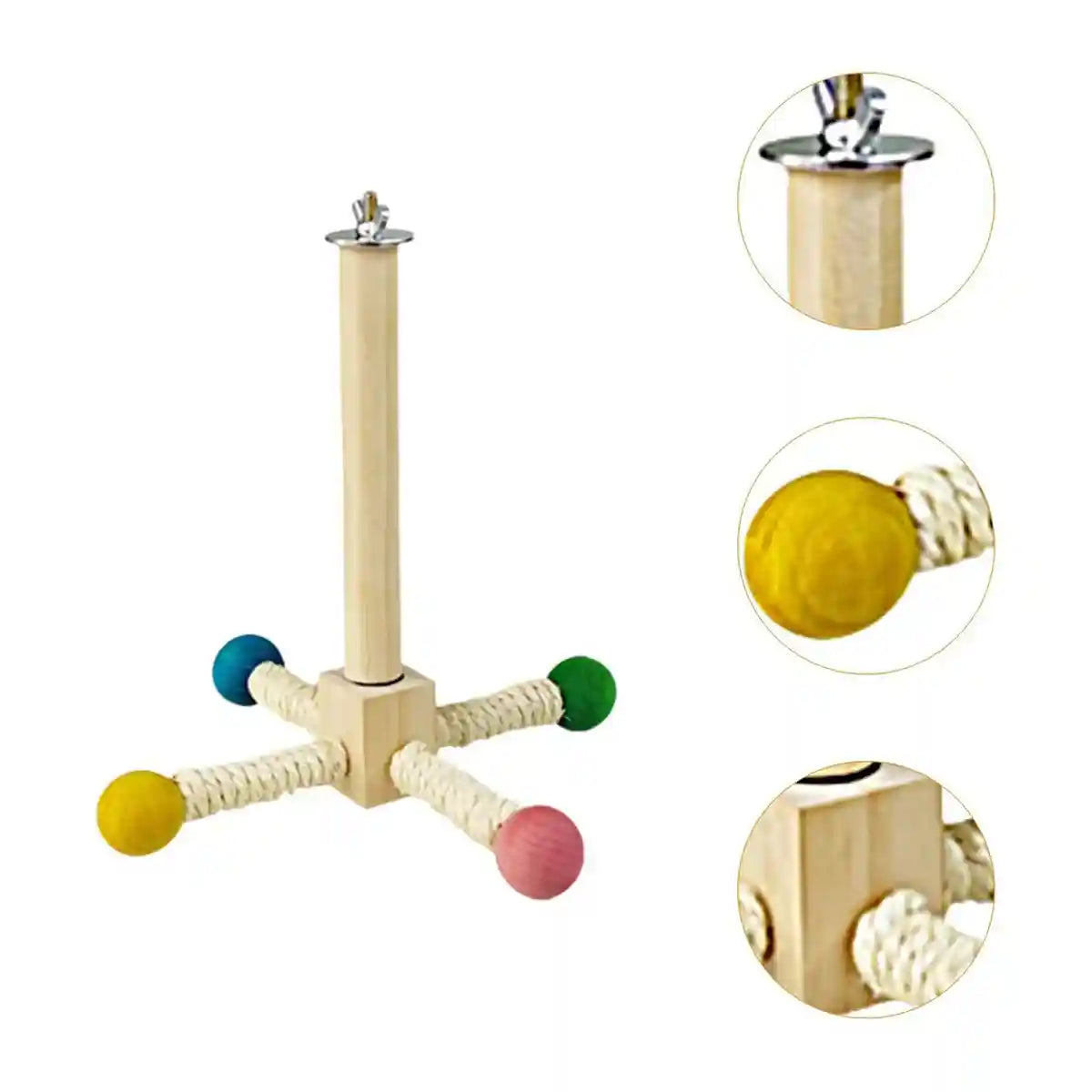 360° Rotating Bird Stand with Silent Bearings for Parrots and Budgies