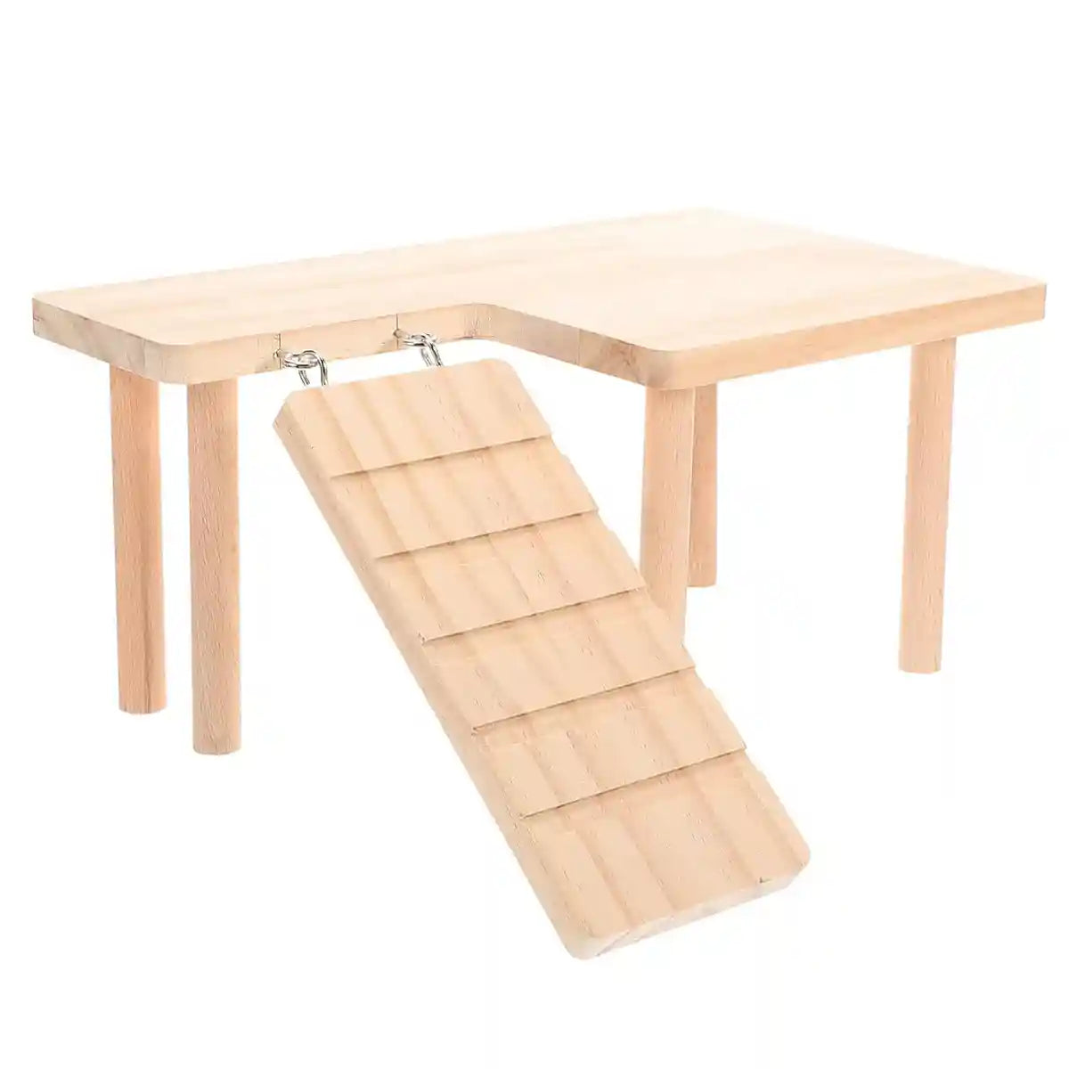Wooden Hamster Platform With Ramp And Stairs For Climbing And Rest