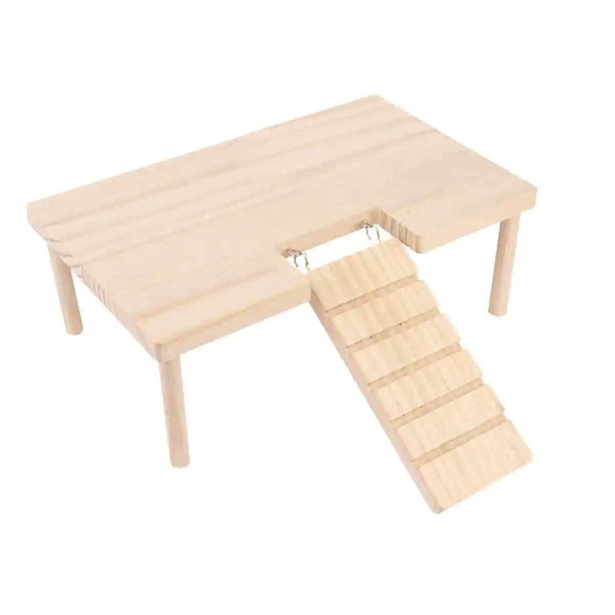 Wooden Hamster Platform With Ramp And Stairs For Climbing And Rest