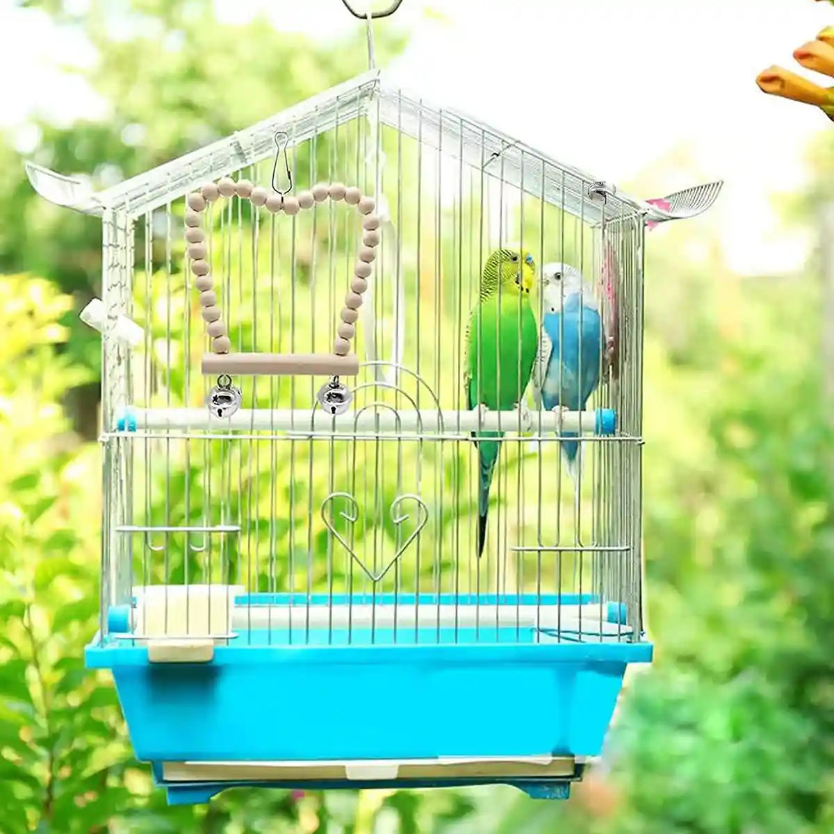 9PCS Bird Toys Set for Parrots Wooden Chew Swing Ladder Kit