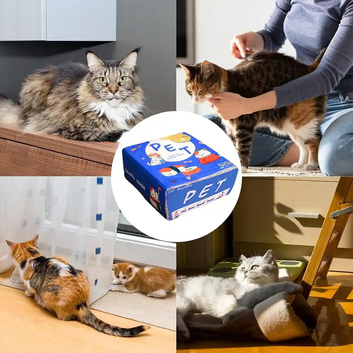 Warm Rectangular Pet Bed with Plush Interior