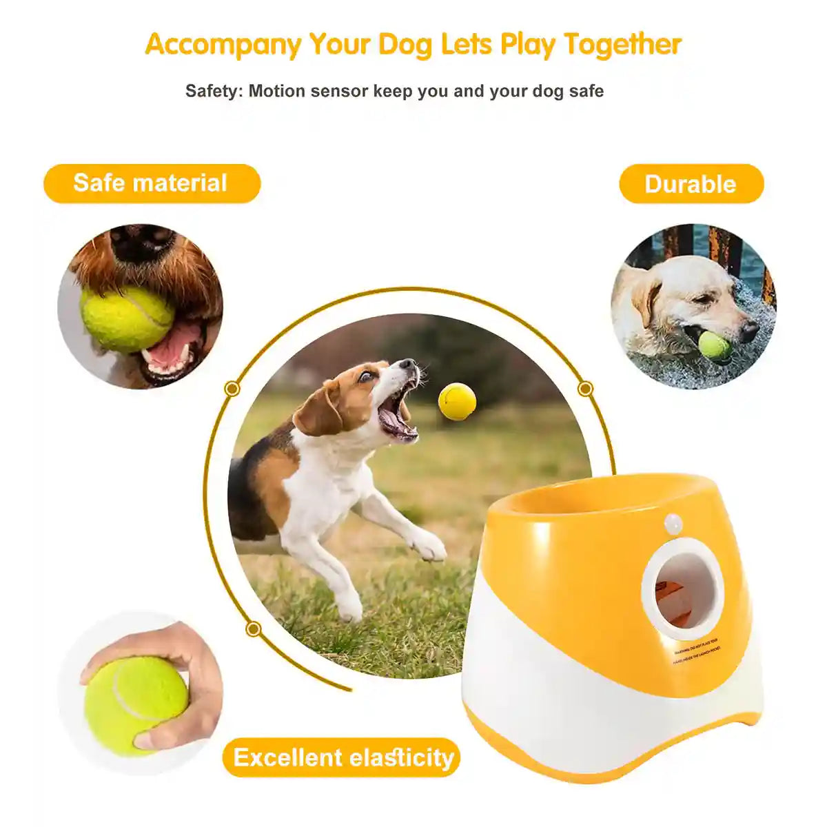 Pet Ball Thrower Outdoor Elastic Tennis Launcher Dog Toy Automatic Ball Machine