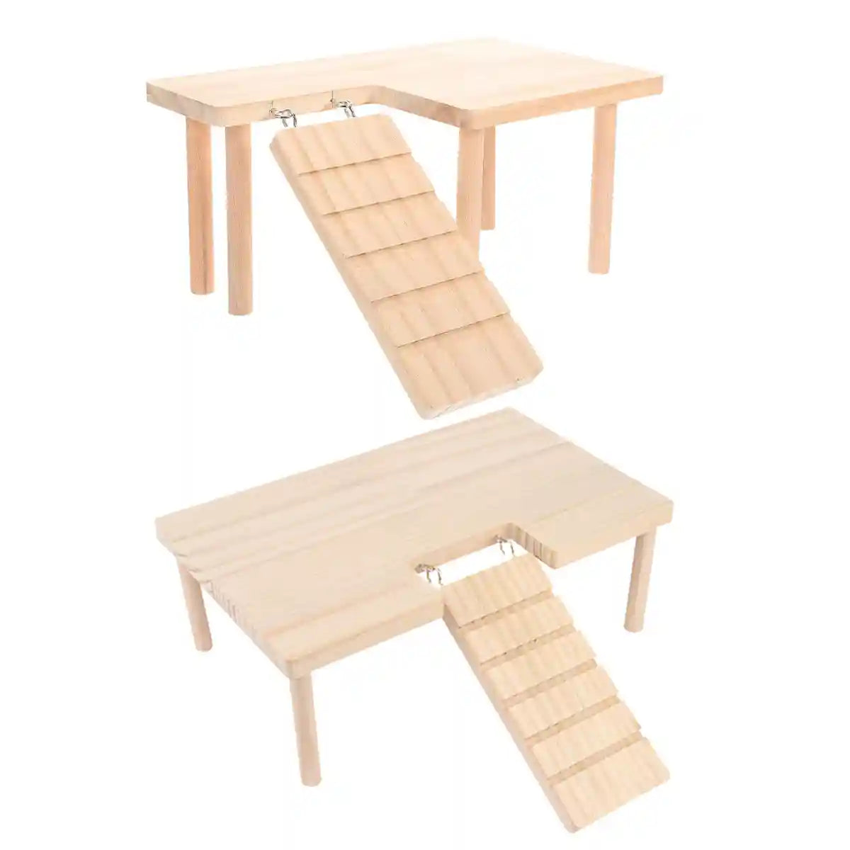 Wooden Hamster Platform With Ramp And Stairs For Climbing And Rest