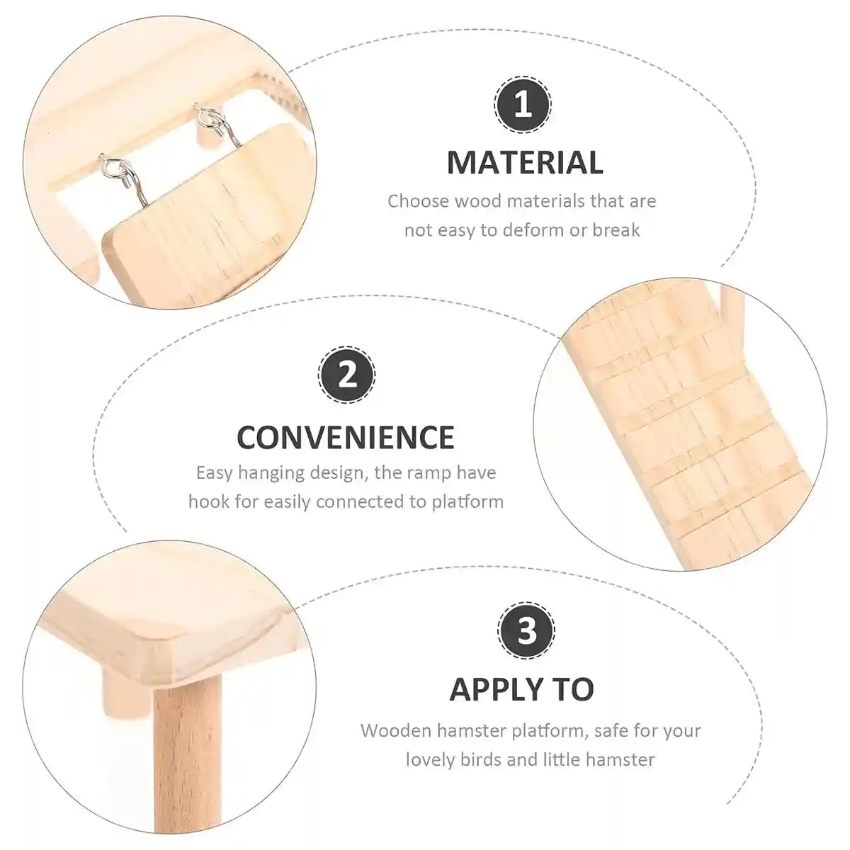 Wooden Hamster Platform With Ramp And Stairs For Climbing And Rest