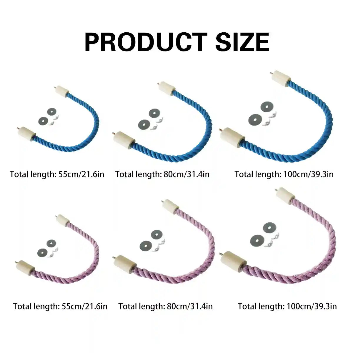 Flexible Bird Rope Perch for Parrots & Pet Birds 55–100cm Options