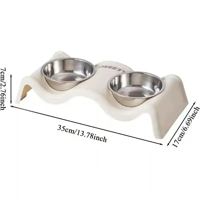 Modern Double Feeder with Elevated Pet Bowl Design for Cats and Small Dogs