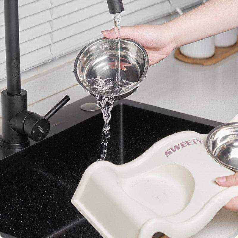 Modern Double Feeder with Elevated Pet Bowl Design for Cats and Small Dogs