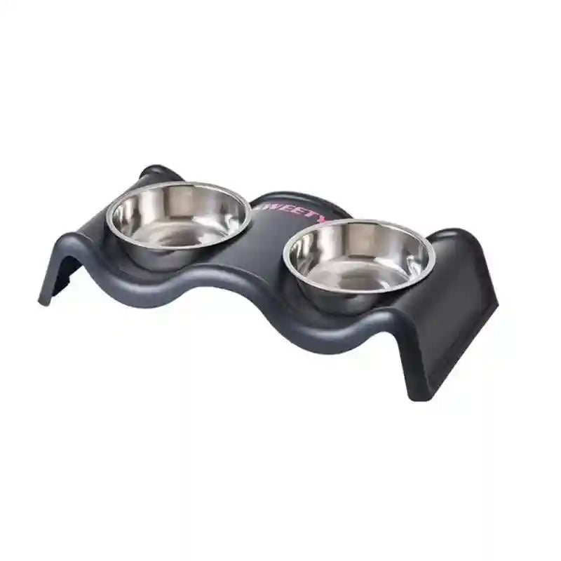 Modern Double Feeder with Elevated Pet Bowl Design for Cats and Small Dogs