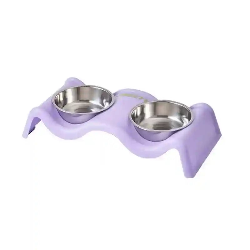 Modern Double Feeder with Elevated Pet Bowl Design for Cats and Small Dogs