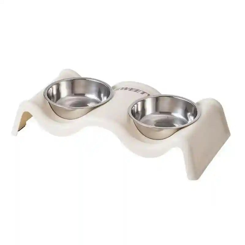 Modern Double Feeder with Elevated Pet Bowl Design for Cats and Small Dogs