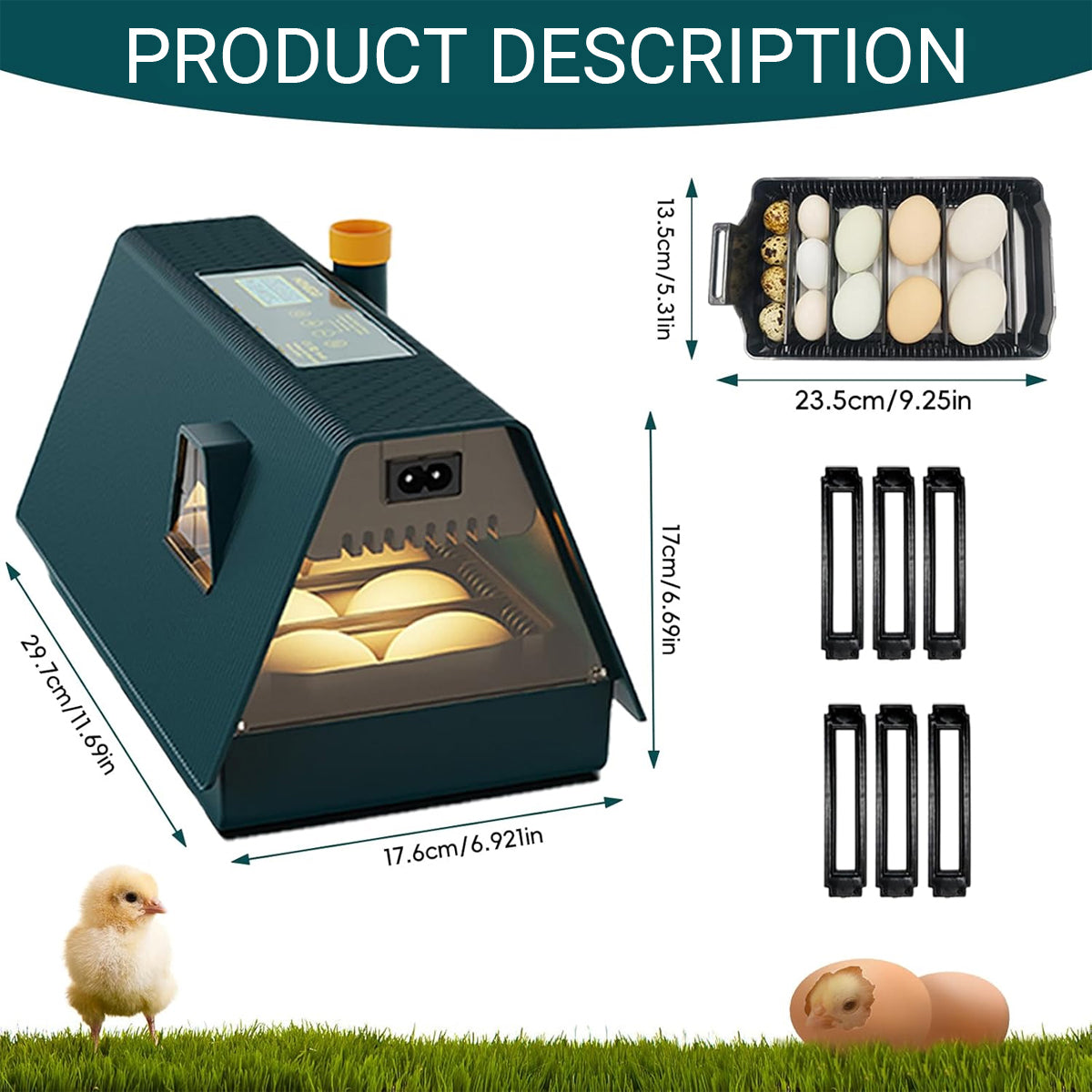 Smart 10 Egg Incubator With Automatic Turning & LED Candling