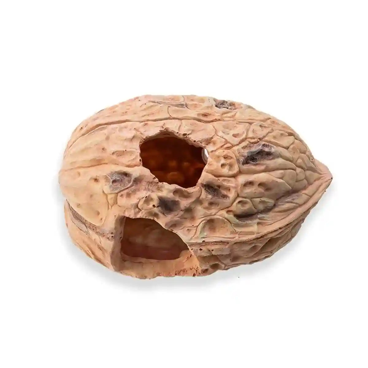 Walnut Reptile Hideout Cave for Lizards and Small Pets