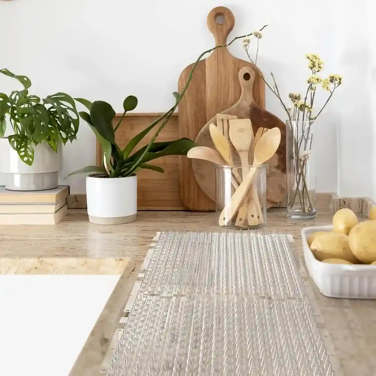 10pcs Cat Deterrent Mat with Soft Spikes Indoor Pet Repellent Pad