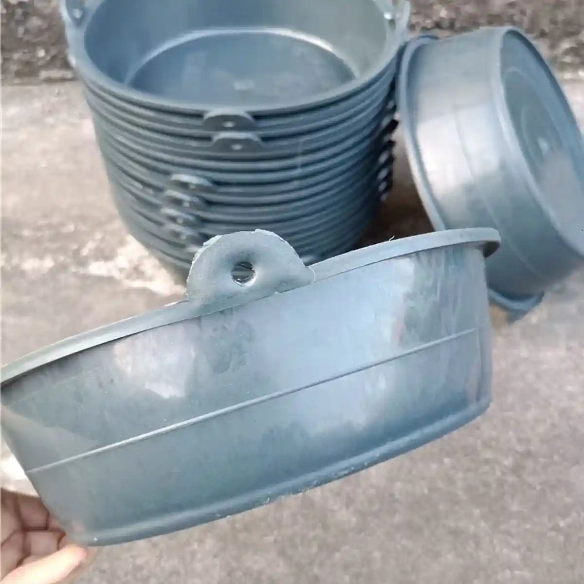 Heavy-Duty Rubber Farming Trough Basin 6PCS Set