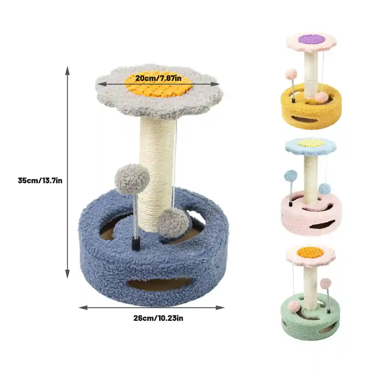 Flower Cat Climbing Frame with Trackball and Scratching Post