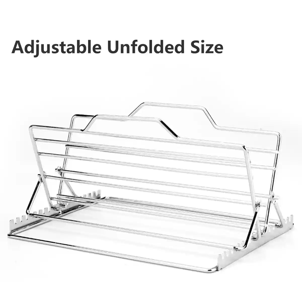 Adjustable Stainless Steel Roast Rack Foldable BBQ Holder