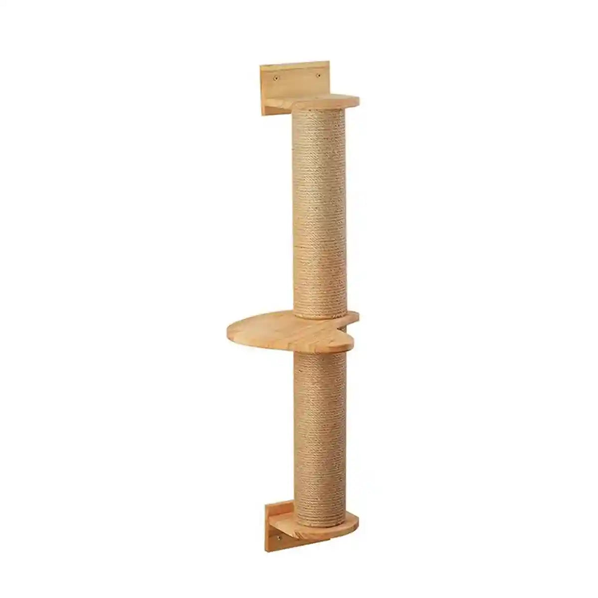 Wall-Mounted Cat Climbing Post with Rotatable Step Platform