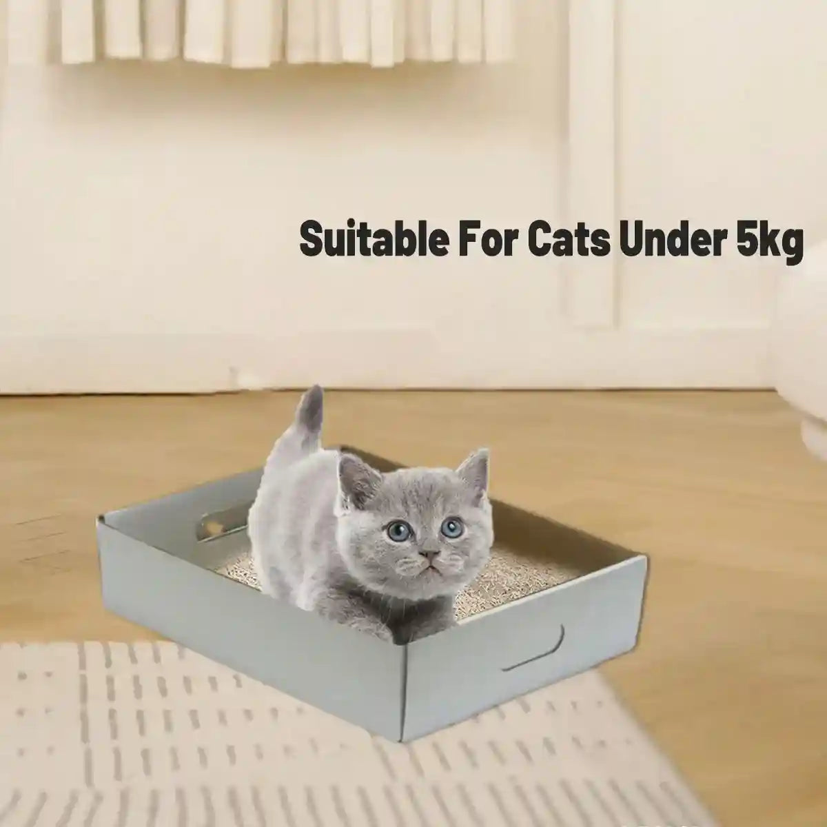 5PCS Foldable Disposable Cat Litter Boxes Waterproof Cardboard Design