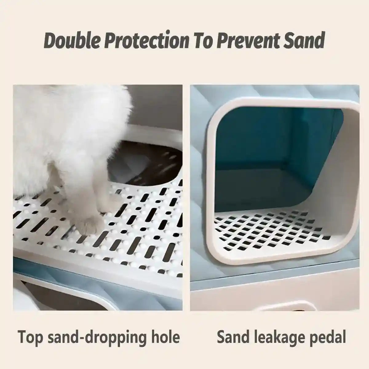 Drawer-Style Cat Litter Box with Scratching Board & Scoop