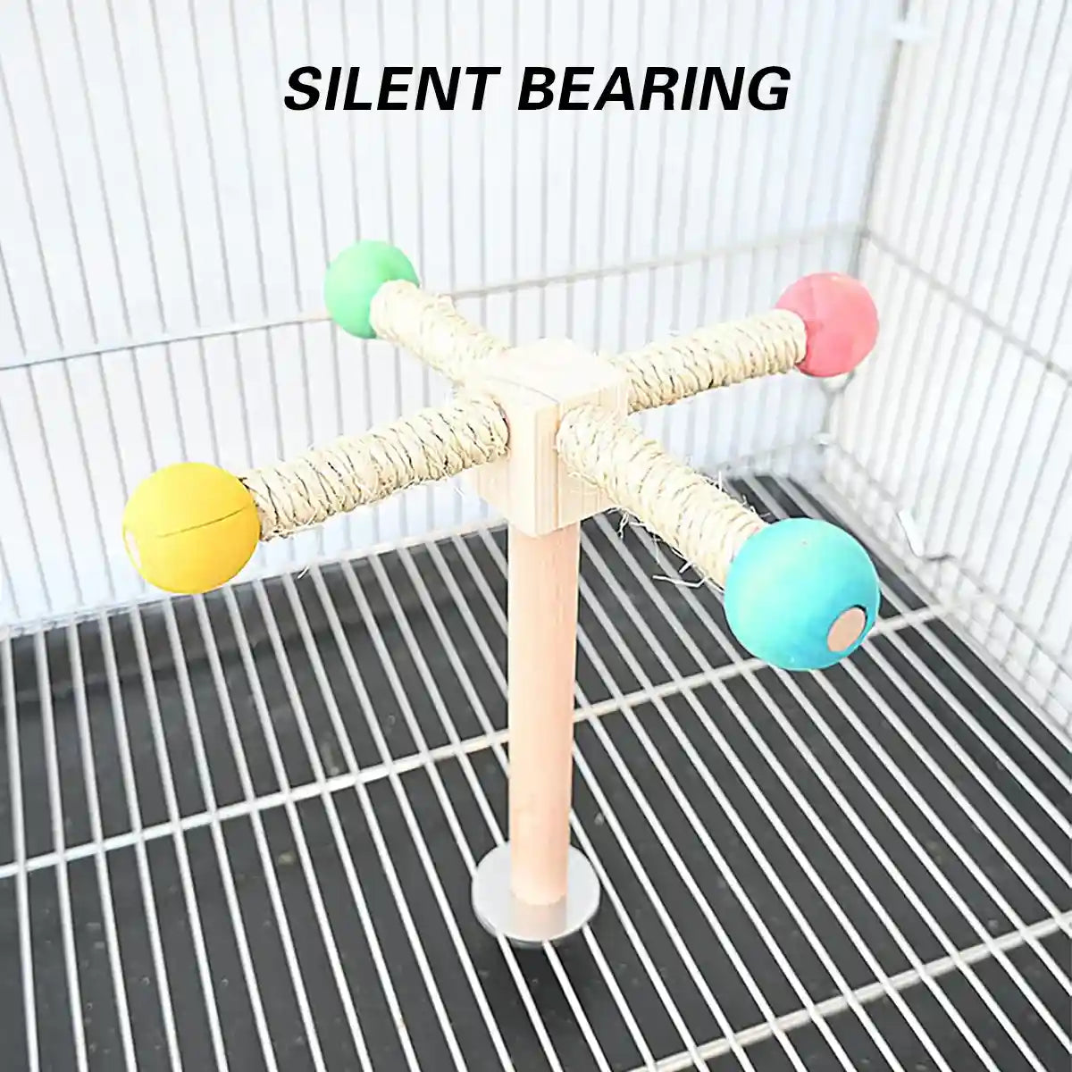 360° Rotating Bird Stand with Silent Bearings for Parrots and Budgies
