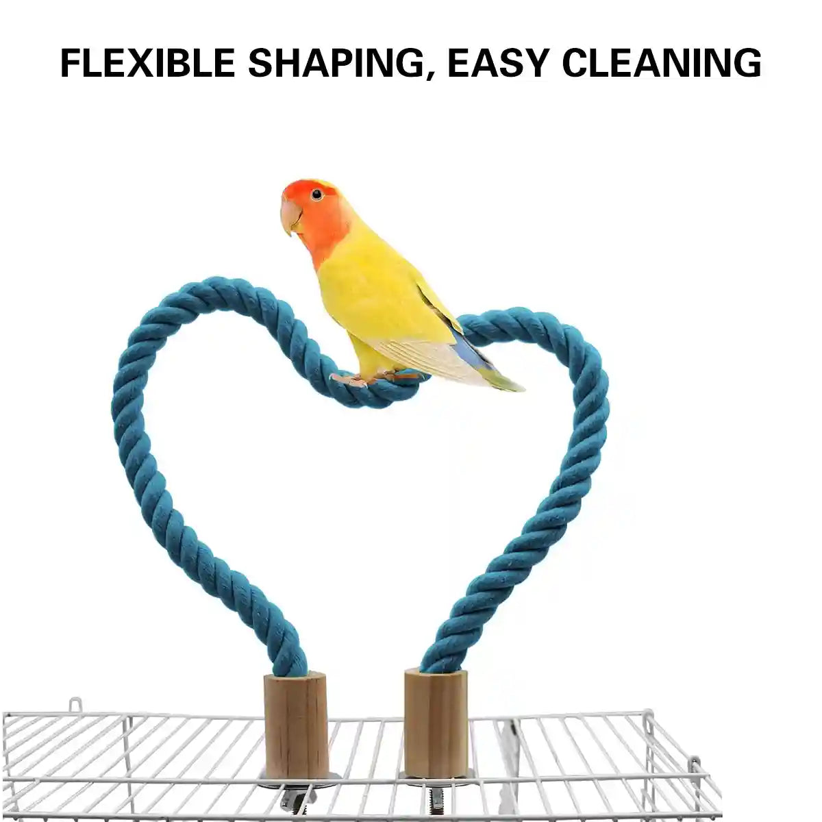 Flexible Bird Rope Perch for Parrots & Pet Birds 55–100cm Options