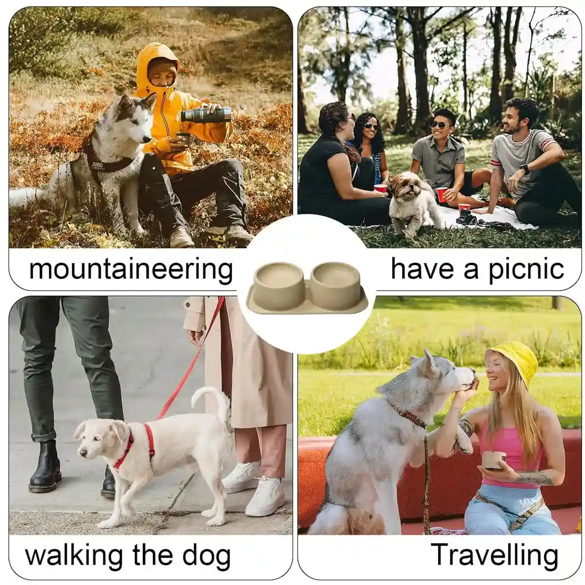 10PCS Disposable Pet Double Bowl Set Biodegradable with Tilt Design