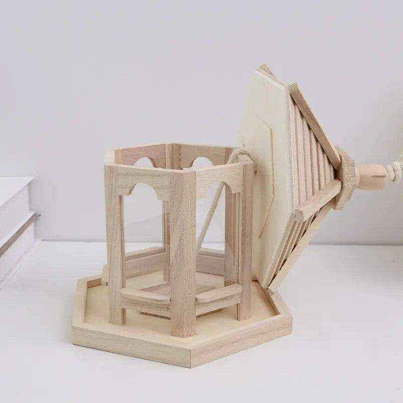 Hexagonal Hanging Outdoor Garden Decor Wooden Bird Feeder