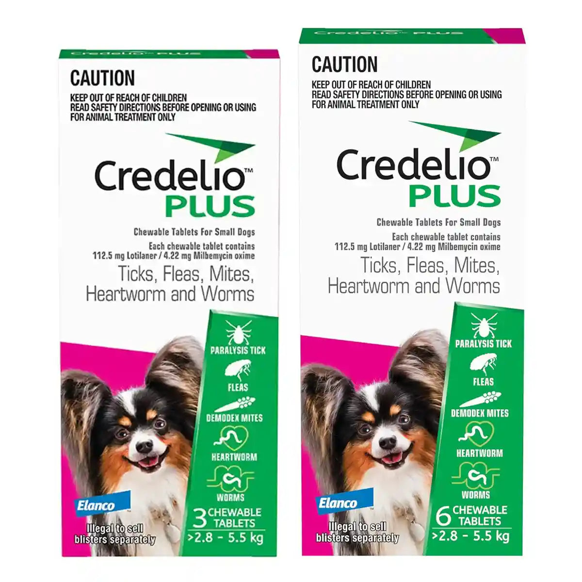 Credelio Plus Chewable Tablets For Small Dogs 2.8-5.5kg