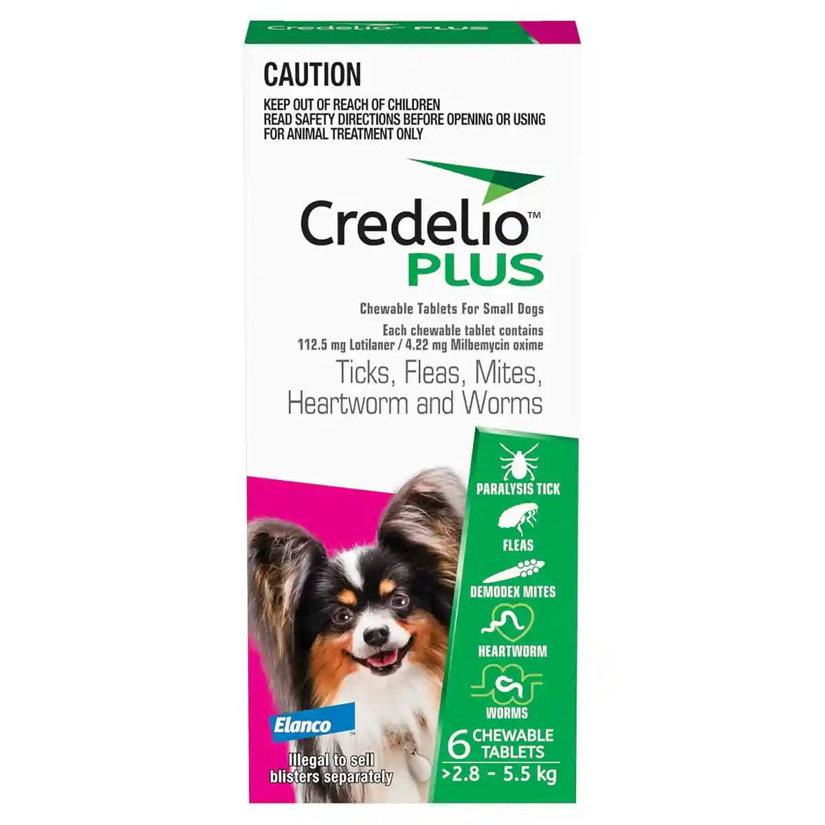Credelio Plus Chewable Tablets For Small Dogs 2.8-5.5kg