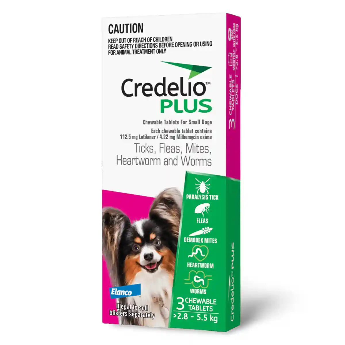 Credelio Plus Chewable Tablets For Small Dogs 2.8-5.5kg
