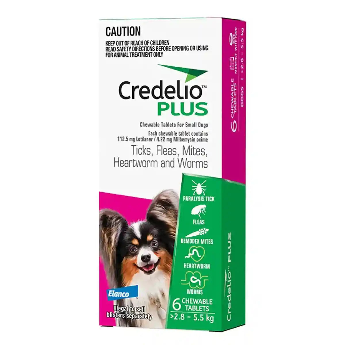 Credelio Plus Chewable Tablets For Small Dogs 2.8-5.5kg